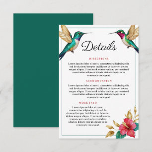 Tarjeta De Recepción Boda de Flor Tropical Rojo