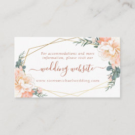 Tarjeta De Recepción Boda de Floral Peach Cream Gold Terracotta