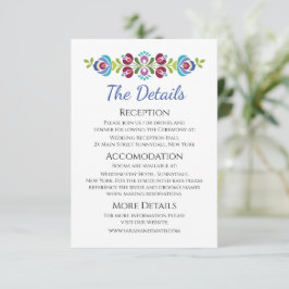 Tarjeta De Recepción Boda de floral violeta de diseño húngaro