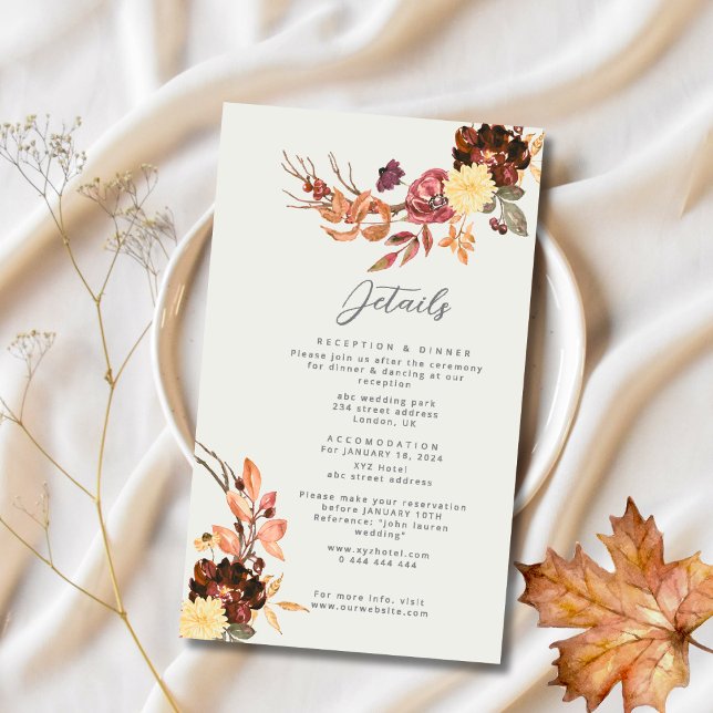 Tarjeta De Recepción Boda de florecimiento de la acuarela de BoId en ot (Subido por el creador)
