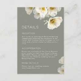 Tarjeta De Recepción Boda de flores blancas amarillas delicadas
