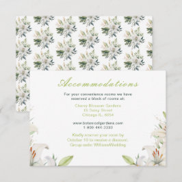 Tarjeta De Recepción Boda de Flores de Lirio Blanco
