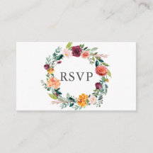 Boda de flores de Naranja de Borgoña RSVP