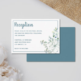 Tarjeta De Recepción Boda de flores gentiles rumiantes florales blancas