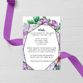 Tarjeta De Recepción Boda de flores moradas de hidrangea