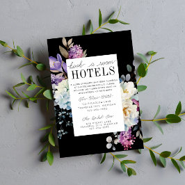 Tarjeta De Recepción Boda de Flores Oscuras Románticas Florales Moody