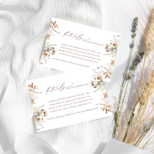 Tarjeta De Recepción Boda de Flores Rustic Boho Garden (Subido por el creador)