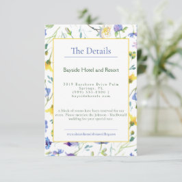 Tarjeta De Recepción Boda de flores silvestres acuarelas