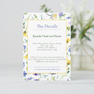 Tarjeta De Recepción Boda de flores silvestres acuarelas