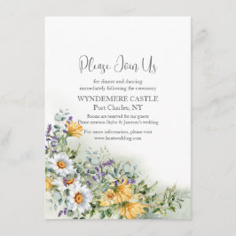 Tarjeta De Recepción Boda de flores silvestres coloridas