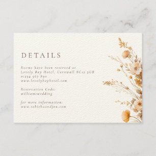 Tarjeta De Recepción Boda de flores silvestres de lujo Brown & Tan