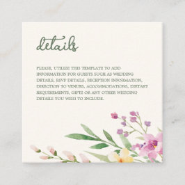 Tarjeta De Recepción Boda de flores silvestres rusas