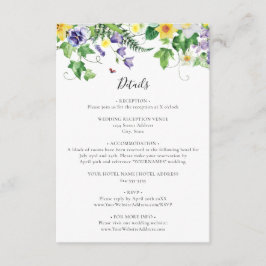 Tarjeta De Recepción Boda de flores silvestres rusas