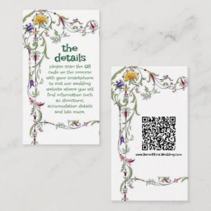 Tarjeta De Recepción Boda de Flores Silvestres Rustic Country Wildflowe