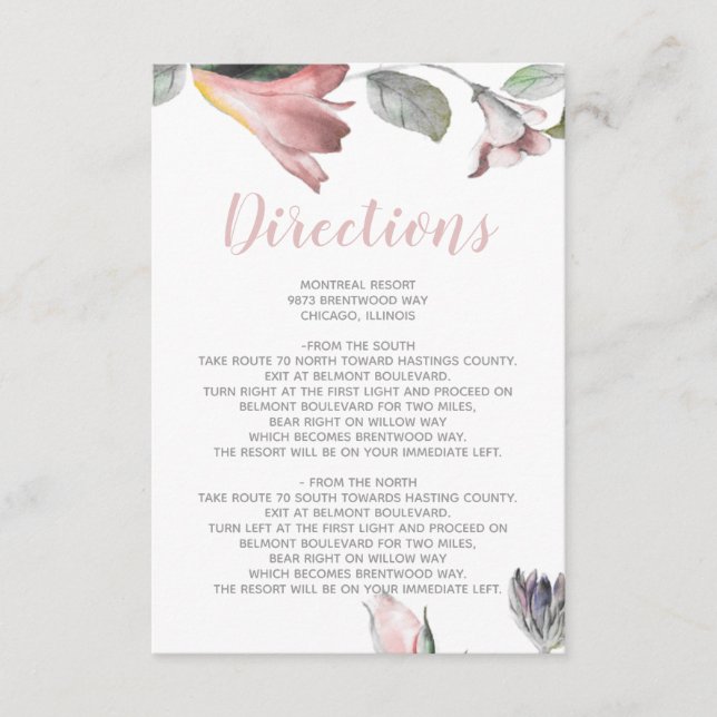 Tarjeta De Recepción Boda de flores silvestres rústicas (Anverso)