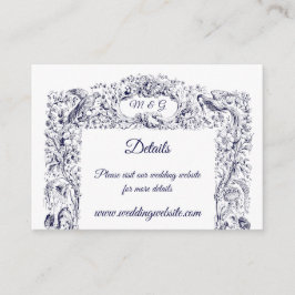 Tarjeta De Recepción Boda de Flores Silvestres y Pájaros y Mariposas