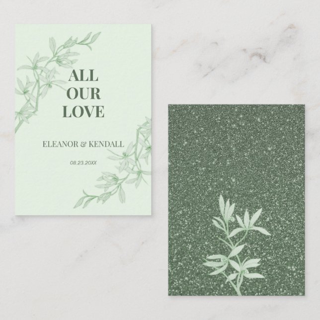 Tarjeta De Recepción Boda de flores sin tiempo gracias (Anverso / Reverso)