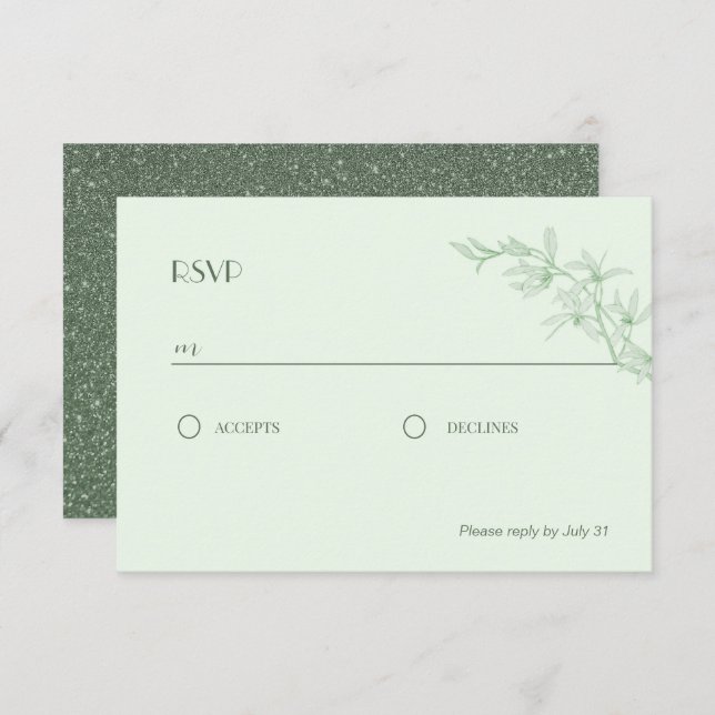 Tarjeta De Recepción Boda de Flores sin Tiempo RSVP (Anverso / Reverso)