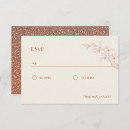 Tarjeta De Recepción Boda de Flores sin Tiempo RSVP