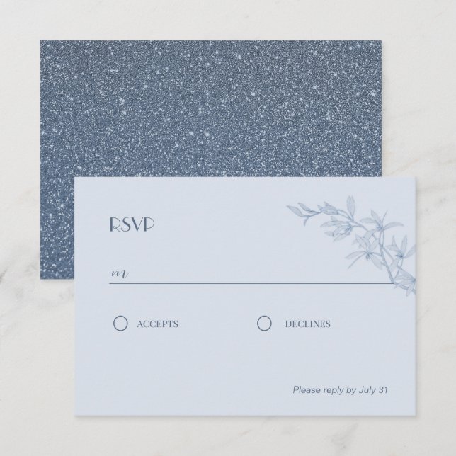 Tarjeta De Recepción Boda de Flores sin Tiempo RSVP (Anverso / Reverso)