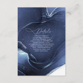 Tarjeta De Recepción Boda de flujo de tinta Detalles ID762 azul