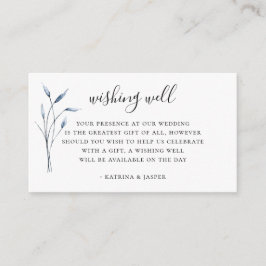 Tarjeta De Recepción Boda de follaje azul turbio que desea bien