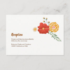 Tarjeta De Recepción Boda de follaje floral de zorros románticos