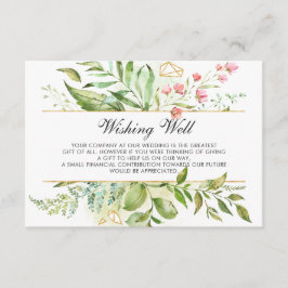 Tarjeta De Recepción Boda de follaje verde de flores silvestres que des