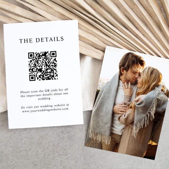 Tarjeta De Recepción Boda de fotos de texto simple elegante detalles có (Subido por el creador)