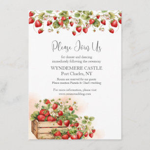 Tarjeta De Recepción Boda de fresas acuáticas