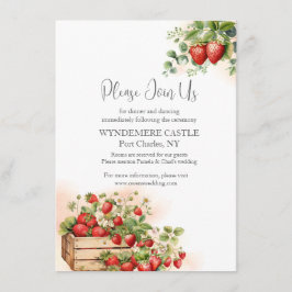 Tarjeta De Recepción Boda de fresas acuáticas