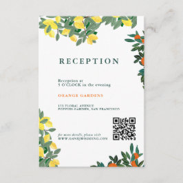Tarjeta De Recepción Boda de frutas de limón de Summer Italia