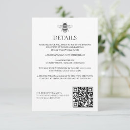 Tarjeta De Recepción Boda de Garden Bee