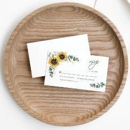 Tarjeta De Recepción Boda de girasol floral Eucalyptus RSVP