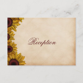Tarjeta De Recepción Boda de girasol ruso