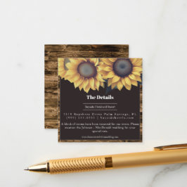 Tarjeta De Recepción Boda de girasol ruso