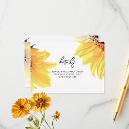 Tarjeta De Recepción Boda de girasoles acuarela