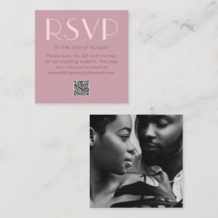 Tarjeta De Recepción Boda de gran tamaño Foto Rsvp con código QR