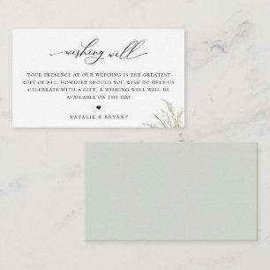 Tarjeta De Recepción Boda De Grass Pampas En La Playa Deseando Bien