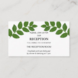 Tarjeta De Recepción Boda de Green Laurel