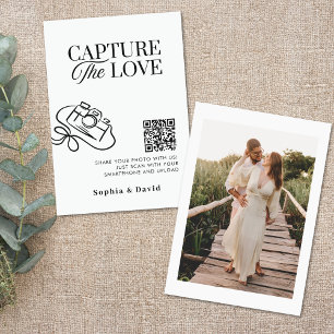 Tarjeta De Recepción Boda De Guión Moderno Captura El Código QR De Amor