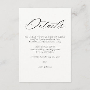 Tarjeta De Recepción Boda de guiones elegante y moderno