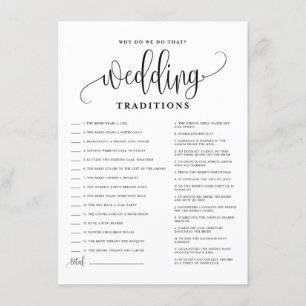 Tarjeta De Recepción Boda de guiones negros Tradiciones juego de ducha