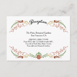 Tarjeta De Recepción Boda de guirnaldas florales rusas de otoño
