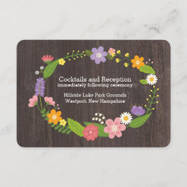 Tarjeta De Recepción Boda de guirnaldas florales rusas de Woodland