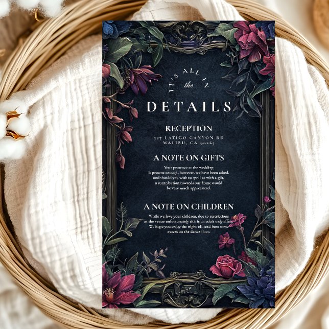 Tarjeta De Recepción Boda de Halloween floral de Art Nouveau (Subido por el creador)