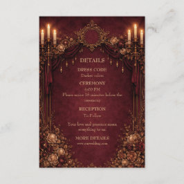 Tarjeta De Recepción Boda de Halloween gótico elegante