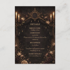 Tarjeta De Recepción Boda de Halloween gótico elegante