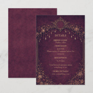 Tarjeta De Recepción Boda de Halloween gótico elegante