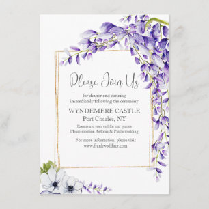 Tarjeta De Recepción Boda de histeria de color agua florece